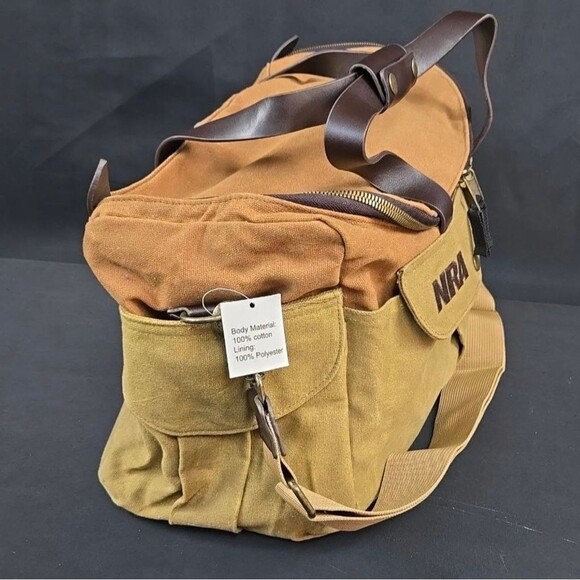 NRA Canvas and Leather Duffle Bag - Picture 3 of 5